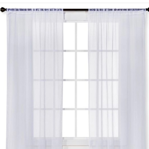 EUC Room Essentials Crinkle Texture White Curtains